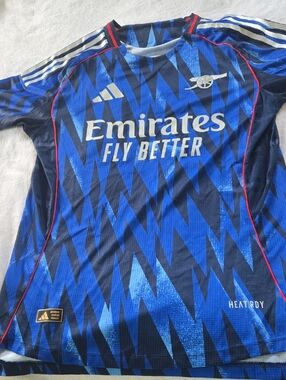 Arsenal Emirates Football Jersey adidas Blue and Black